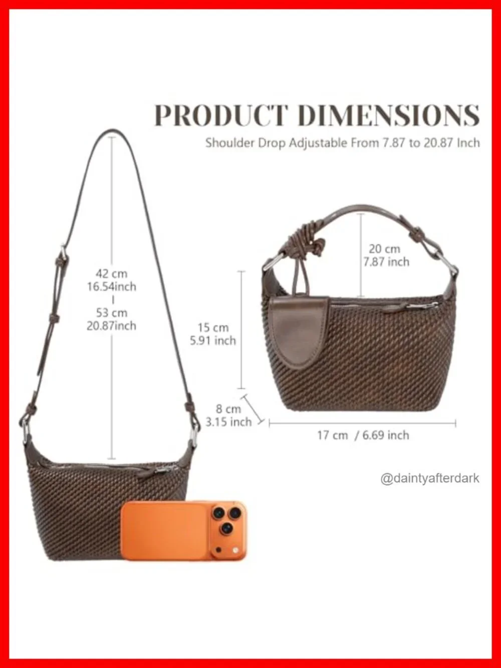 Women's Faux Leather Hobo Crossbody Bag with Adjustable Strap